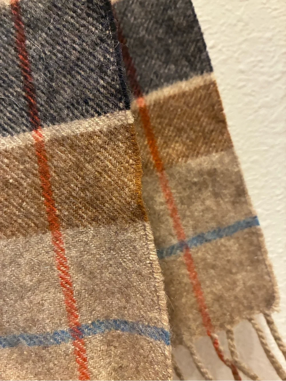 Vintage Christian Dior Monsieur plaid scarf 100% cashmere Western Germany